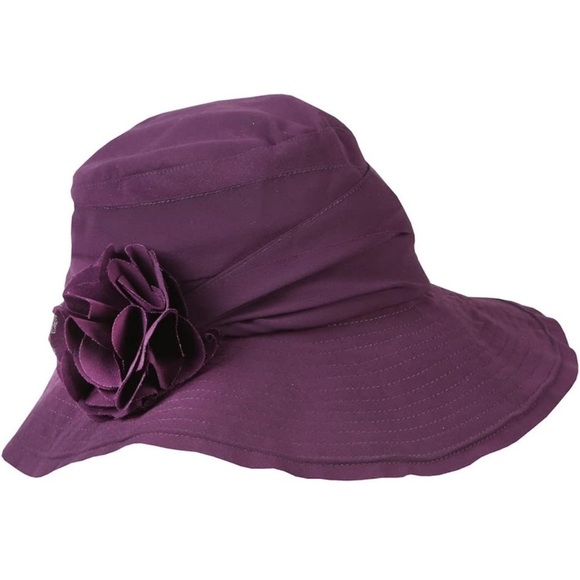 NWT JEANNE SIMMONS Womens Summer Hat with Bendable Wired Brim Purple main image 4